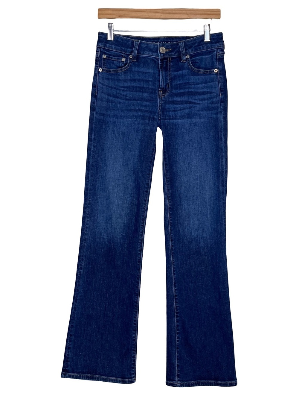 American Eagle Favorite Boyfriend Super Stretch Dark Blue Jeans Sz 4 Reg